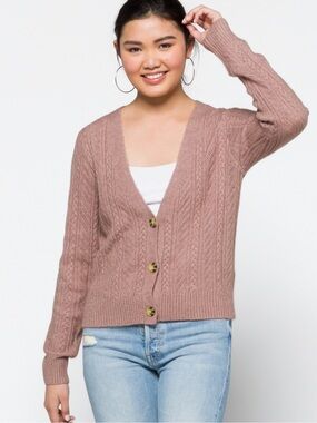 Love Ellie Mckenzie Cable Knit Cardigan - Size Medium